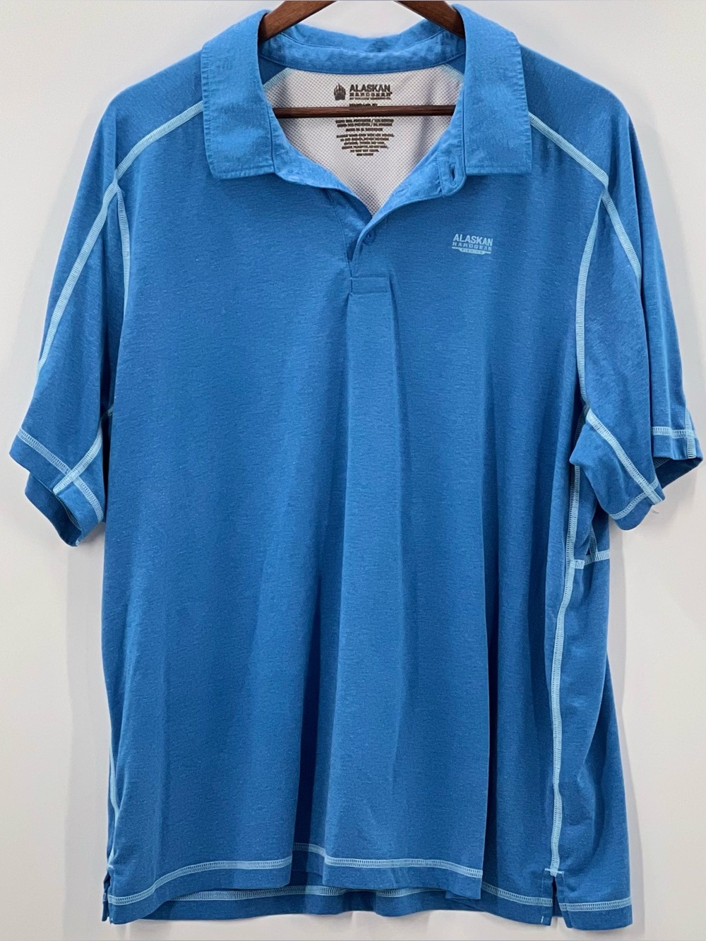398 Alaskan Hardgear Duluth Trading Blue Fishing Vented Polo Shirt Men's XL